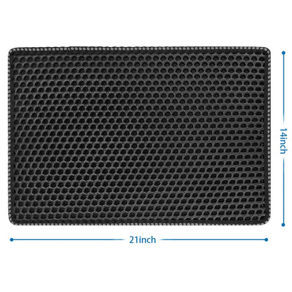 Pefilos Double Layer anti Tracking Waterproof Cat Litter Trapping Mat Black