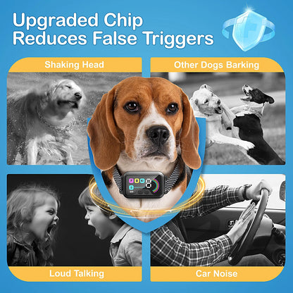 Bark Collar, Dog Bark Collar for Large Medium Small Dogs,Smart Bark Collar,Rechargeable Stop Barking Training Collar with 8 Adjustable Sensitivity Beep Vibration Shock