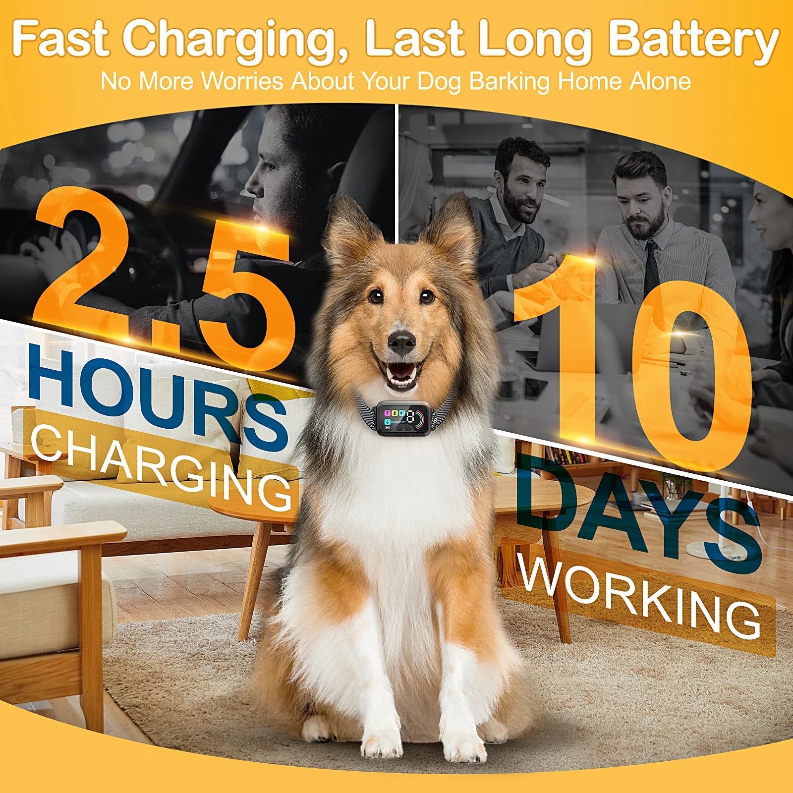 Bark Collar, Dog Bark Collar for Large Medium Small Dogs,Smart Bark Collar,Rechargeable Stop Barking Training Collar with 8 Adjustable Sensitivity Beep Vibration Shock